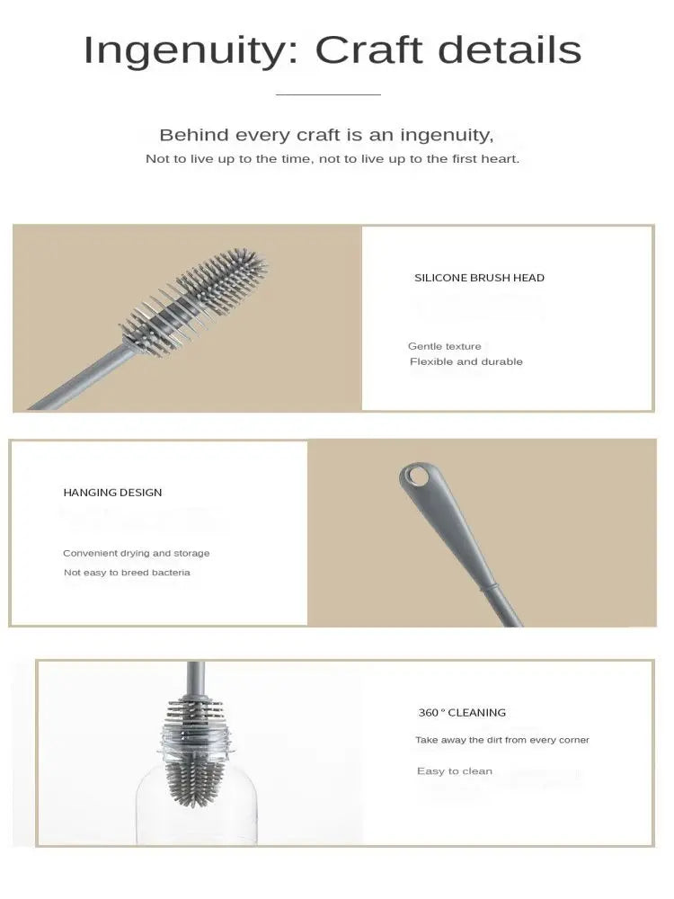 Silicone Cup Brush Cup Cleaning Brush No Dead Corners Or Gaps Plastic Brush Milk Bottle Cleaning Brush Household