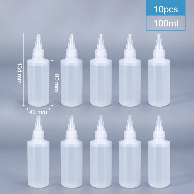 2/510pcs 30/60/100/120ML Squeeze Bottle for Sauce Plastic Squirt Container Refillable Bottle with Cap for Kitchen Glue Container
