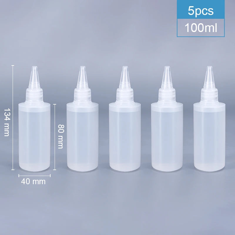 2/510pcs 30/60/100/120ML Squeeze Bottle for Sauce Plastic Squirt Container Refillable Bottle with Cap for Kitchen Glue Container