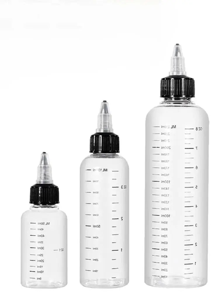 1Pcs 30ml/60ml/100ml/120ml/250ml Plastic PET Juice Liquid Capacity Dropper Bottles Twist Top Cap Tattoo Pigment Ink Containers