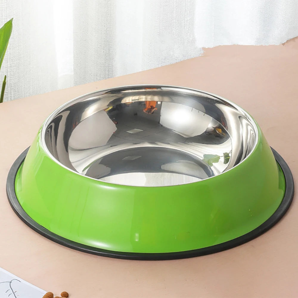 Personalized Custom Name Dog Cat Pet Water Food Bowl Pet Gift Non Slip Rubber Grip Stainless Steel Colored