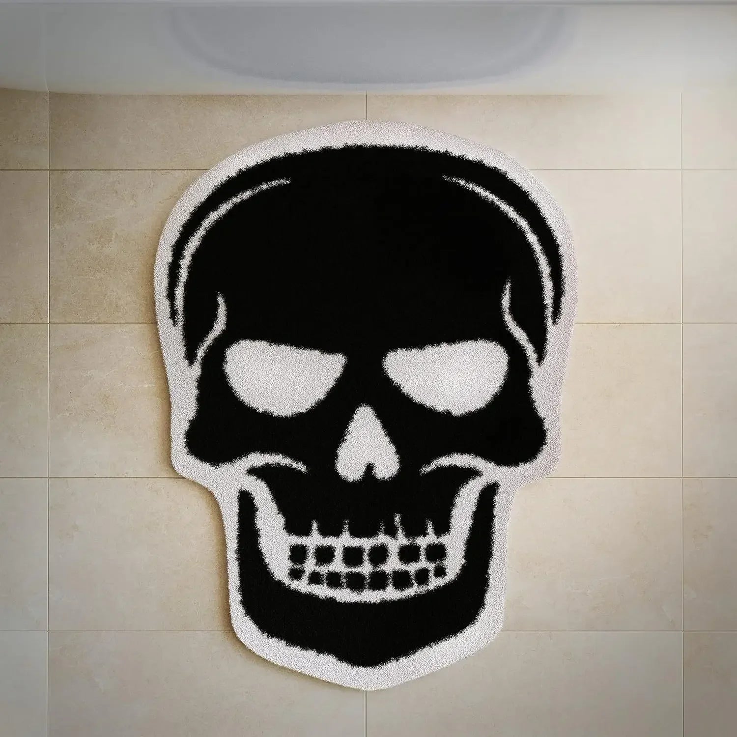 VIKAMA Black Spider Web Halloween Rug Bathroom Halloween Decorative Rug Bath Mat Faux Cashmere Doormat Living Room
