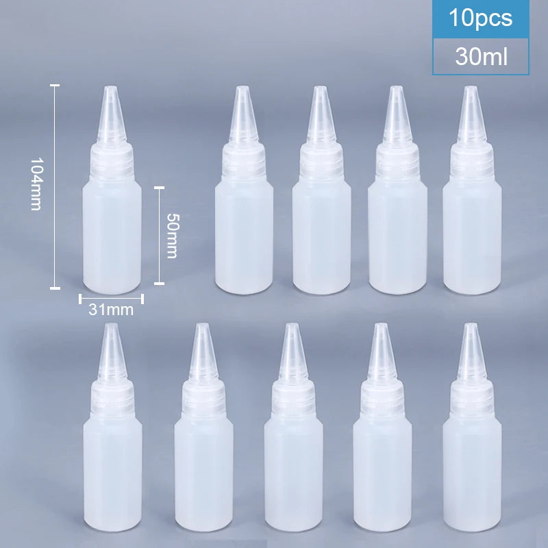 2/510pcs 30/60/100/120ML Squeeze Bottle for Sauce Plastic Squirt Container Refillable Bottle with Cap for Kitchen Glue Container