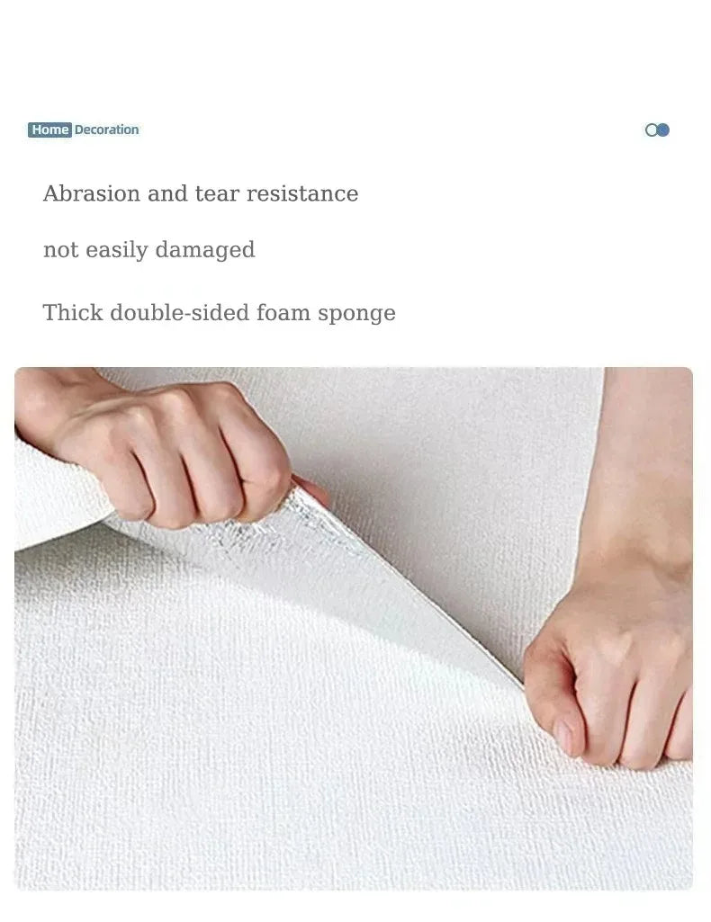 50cmx5m 3D Self-adhesive Wall Wallpaper PVC Thickening Room Flax Waterproof Wall Stickers Kitchen Art Background wall Home Decor