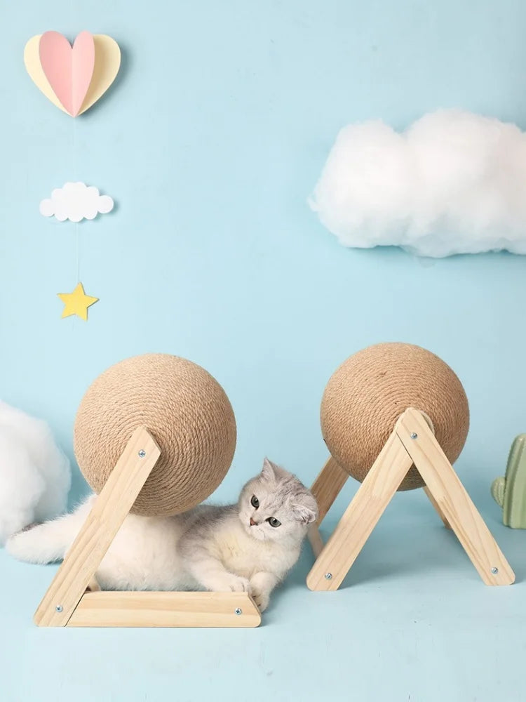 Cat Scratching Ball Toy Kitten Sisal Rope Ball Board Grinding Paws Toy Cats Scratcher Wear-resistant Pet Furniture Supplies