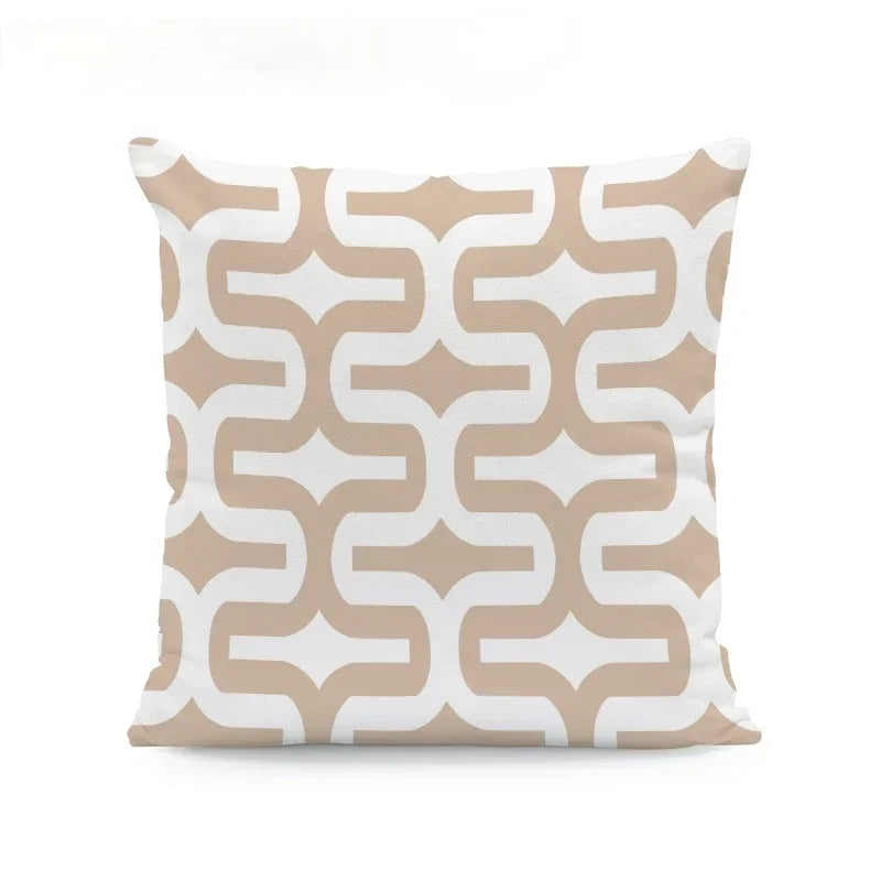 Fashion Beige Geometric Cushion Arrow Petal Lace Texture Cushion Pillow Cover 45X45cm Polyester Decor Living Room Pillowcase