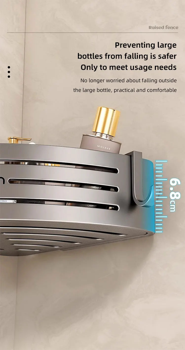 Bathroom Corner Shelf with Plastic Hook Towel Bar