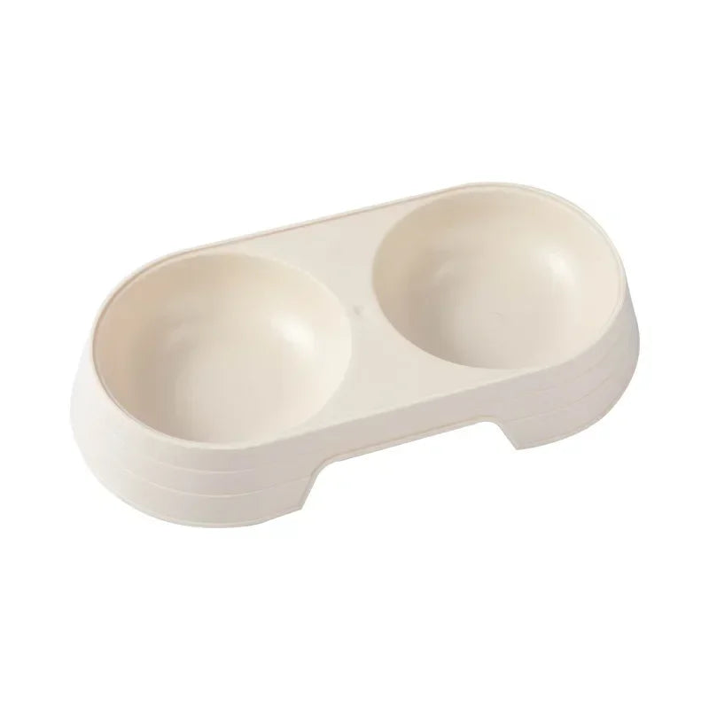 Double Pet Bowls Dog Food Water Feeder Plastic Pet Drinking Dish Feeder Cat Puppy Feeding Supplies Small Dog Accessories