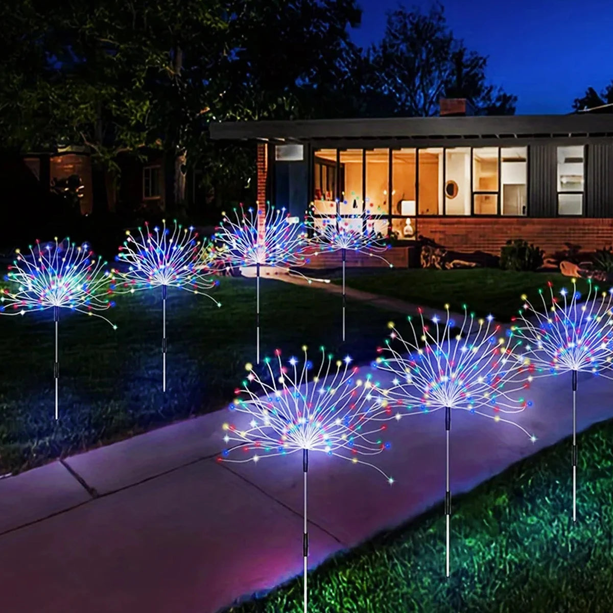 1/2/4 Pack Solar Firework Lights Outdoor Garden Solar Light 8 Lighting Mode DIY Starburst Fairy Light Holiday Decorative Lights