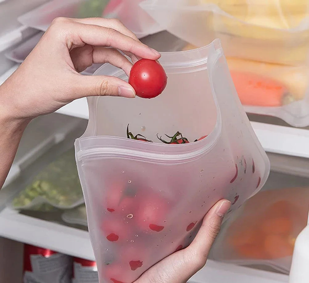 10pcs Silicone Food Storage Containers Leakproof Containers Reusable Stand Up Zip Shut Bag Fresh Bag Food Storage Bag Fresh Wrap