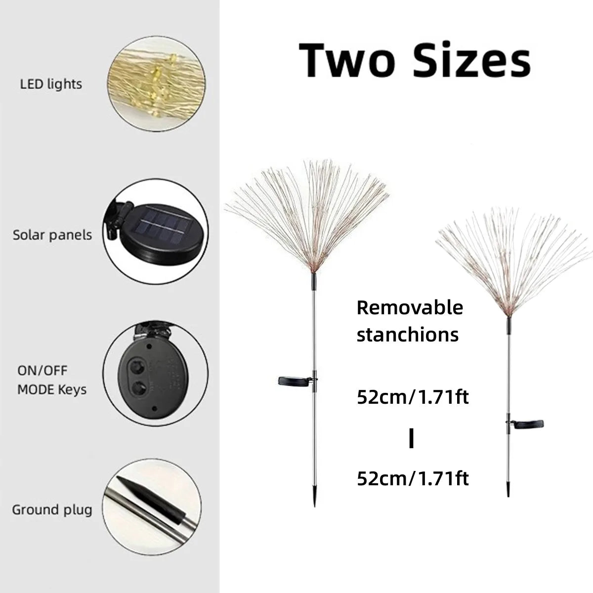 1/2/4 Pack Solar Firework Lights Outdoor Garden Solar Light 8 Lighting Mode DIY Starburst Fairy Light Holiday Decorative Lights