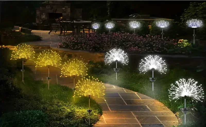 1/2/4 Pack Solar Firework Lights Outdoor Garden Solar Light 8 Lighting Mode DIY Starburst Fairy Light Holiday Decorative Lights