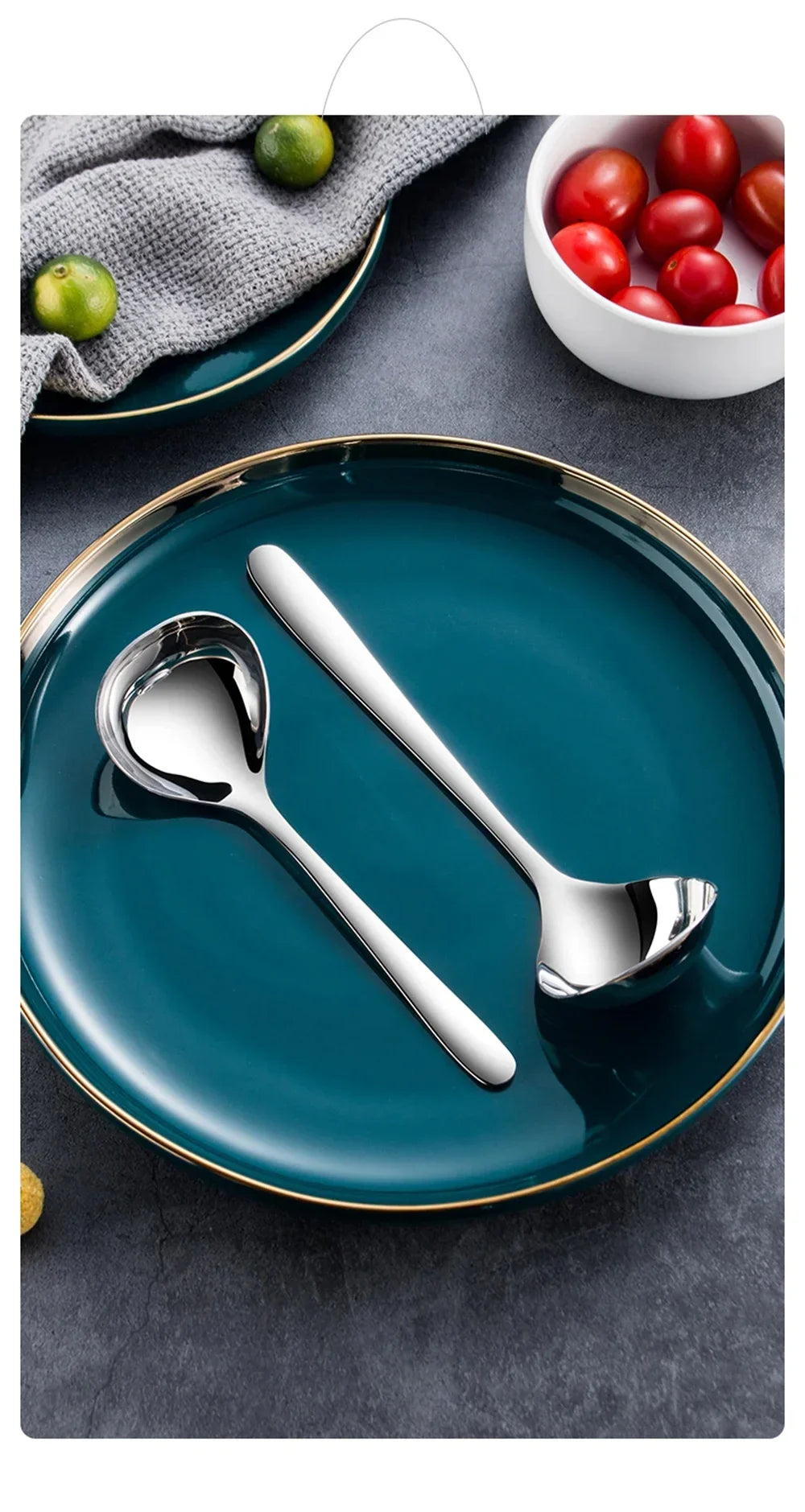 1pc 304 Stainless Steel Spoon Soup Spoon Rice Spoon LongHandle Tableware Set Kitchen Utensils