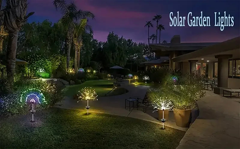 1/2/4 Pack Solar Firework Lights Outdoor Garden Solar Light 8 Lighting Mode DIY Starburst Fairy Light Holiday Decorative Lights