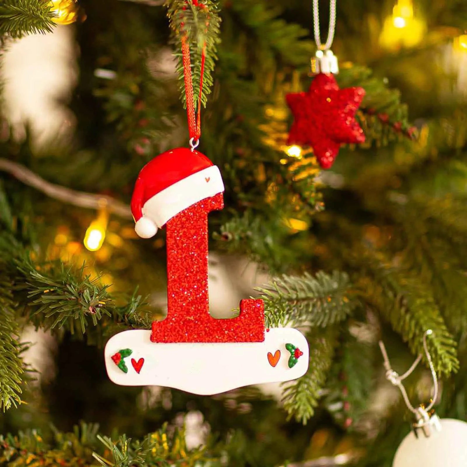 Christmas Tree Decoration Letter Pendant 26 Letters Home Holiday acrylic DIY Pendant Xmas 2023 New Year Decor Ornament navidad