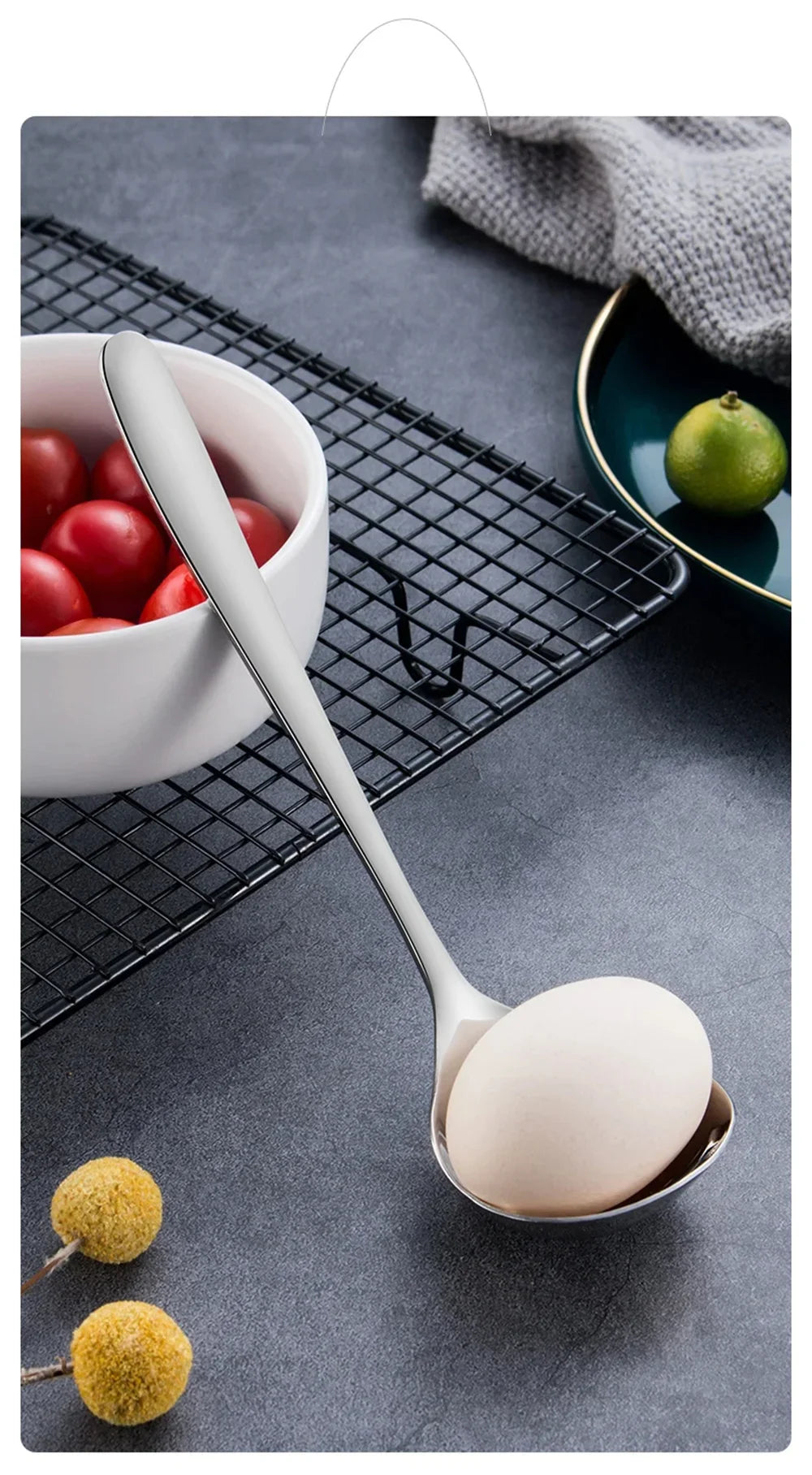 1pc 304 Stainless Steel Spoon Soup Spoon Rice Spoon LongHandle Tableware Set Kitchen Utensils