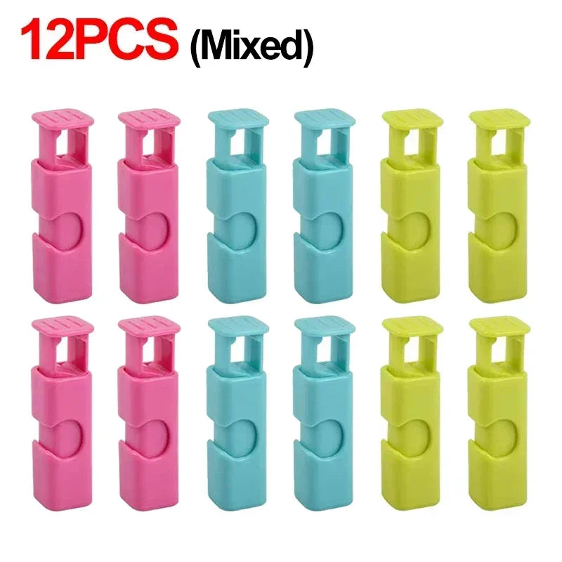 1-12 PCS Squeeze Bread Bag Clips Reusable Fresh Food Seal Plastic Clip Snack Bag Seal Spring Clip Home Kitchen Storage