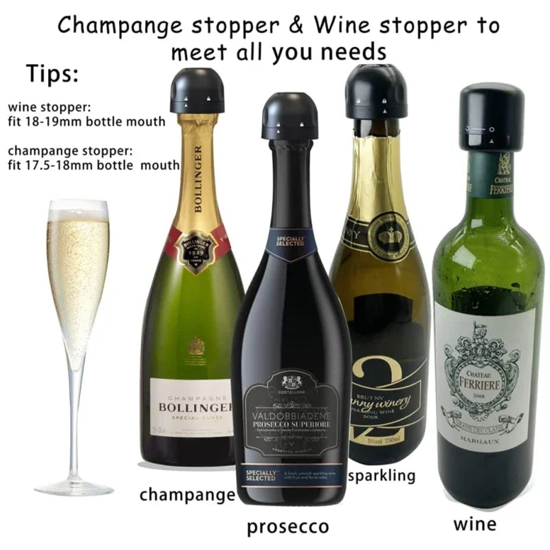 2/1PCS Vacuum Wine Bottle Stopper Reusable Bar Accessories Silicone Sealing Champagne Cork Kitchen Home Brewing & Wine Making