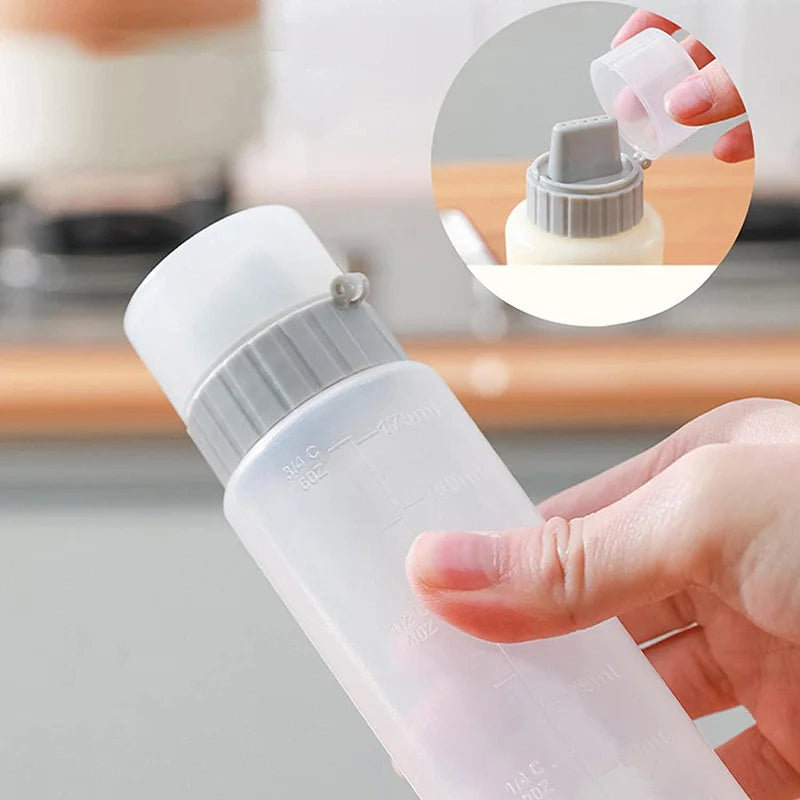 350ml 5 Holes Condiment Squeeze Bottle Kitchen Ketchup Mustard Bottle Clear Mayonnaise Honey Dispenser Sauce Storage Container