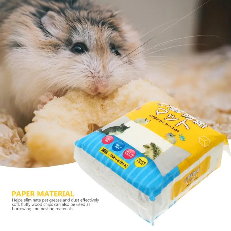 1 Pack Small Pet White Paper Bedding Paper Chip Hamster Shavings Hamster Bedding Small Pet White Paper Bedding Swarf to Remove