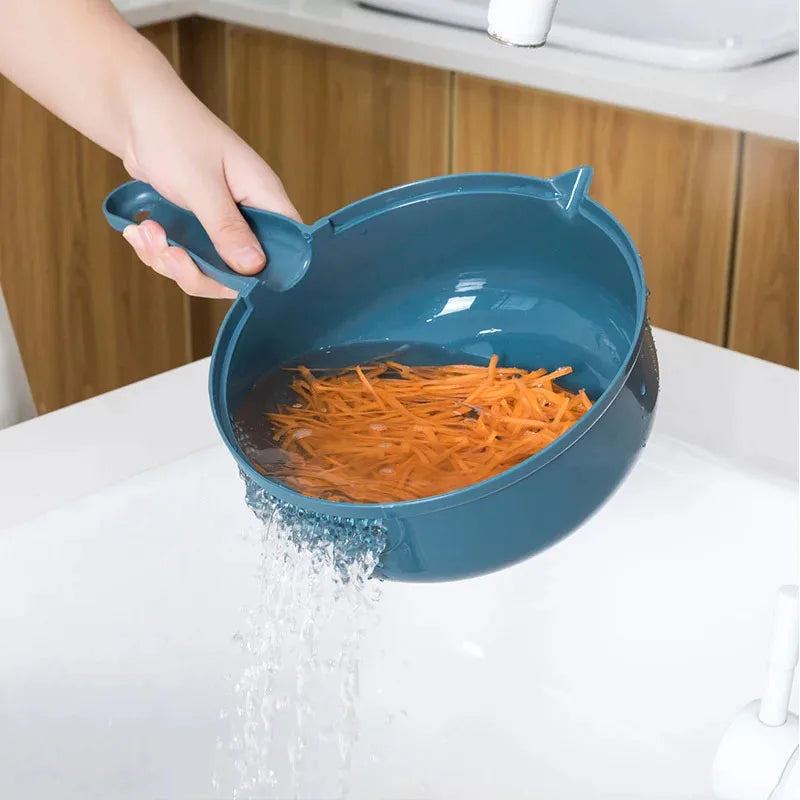 12 In 1 Multi-functional Vegetable Chopper Carrots Potatoes Manually Cut Shred Slicer Radish Grater with Container Kitchen Tools