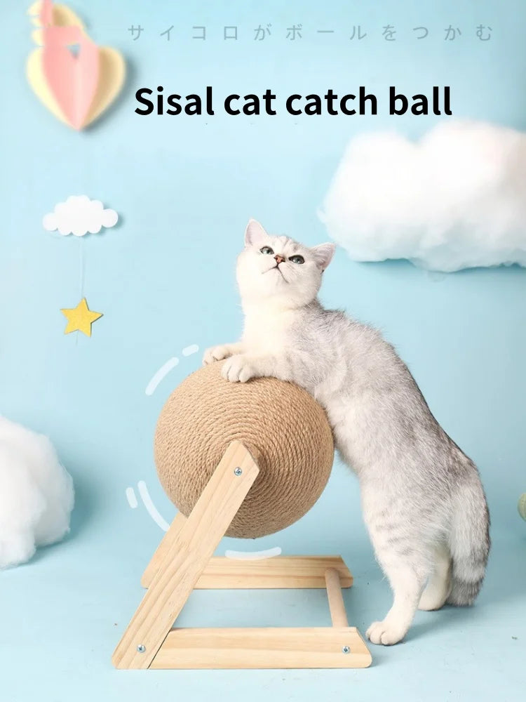 Cat Scratching Ball Toy Kitten Sisal Rope Ball Board Grinding Paws Toy Cats Scratcher Wear-resistant Pet Furniture Supplies