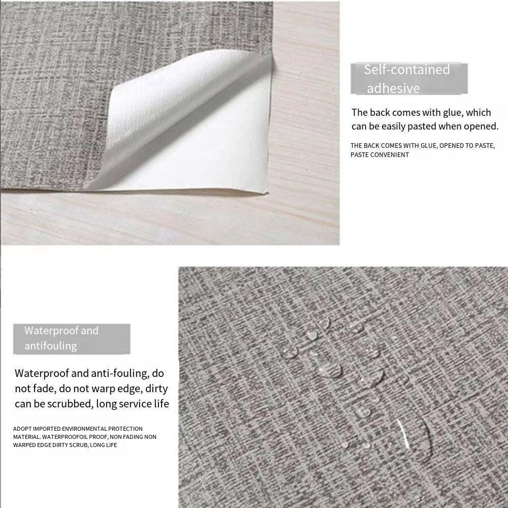 50cmx5m 3D Self-adhesive Wall Wallpaper PVC Thickening Room Flax Waterproof Wall Stickers Kitchen Art Background wall Home Decor