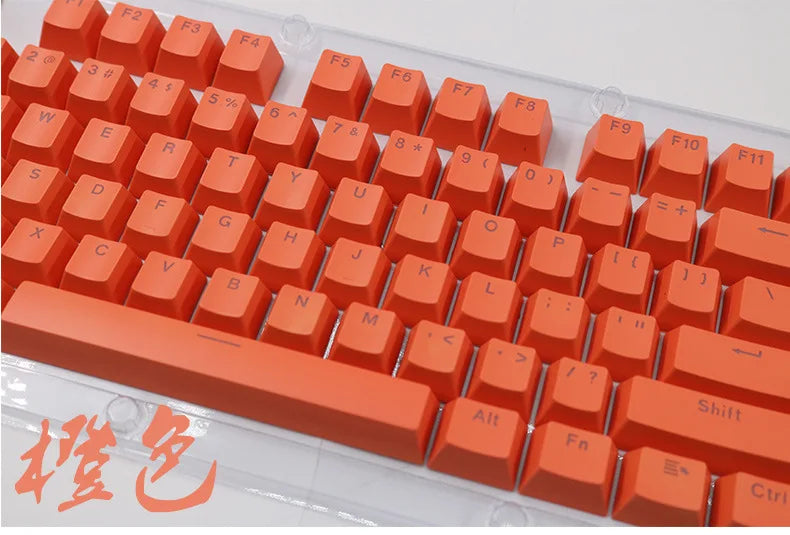 104 Pcs DIY Mechanical Keyboard Keycaps Set OEM Backlit Single Color ABS Pink White Key Cap for 61/87/104 Key Cherry MX Keycap