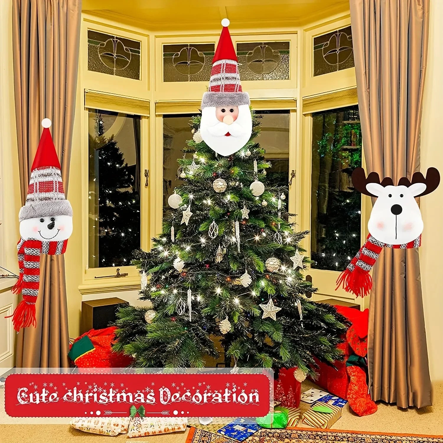 1pc Christmas Curtain Buckle with Snowman Cute Curtain Decoration Creative Curtain Buckle for Home Window Christmas Decoration