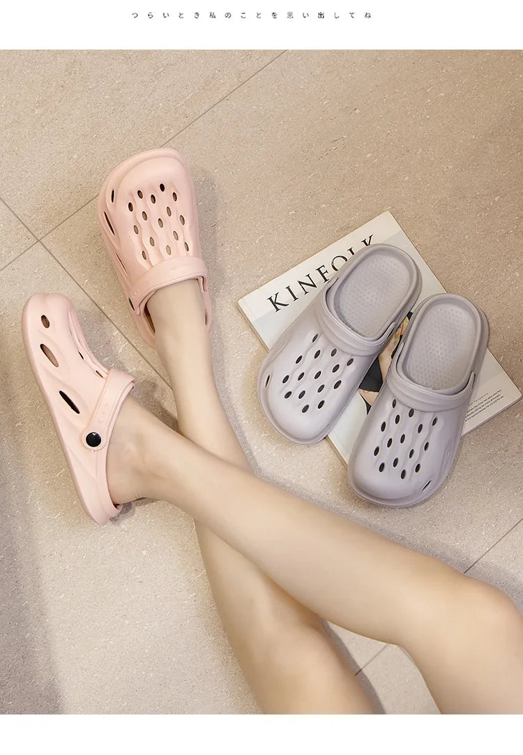 Clogs Women Sandals Summer Casual EVA Lightweight Outdoor Women's Shoes Anti Slip Thick Sole Beach Slides Couple Garden Shoes