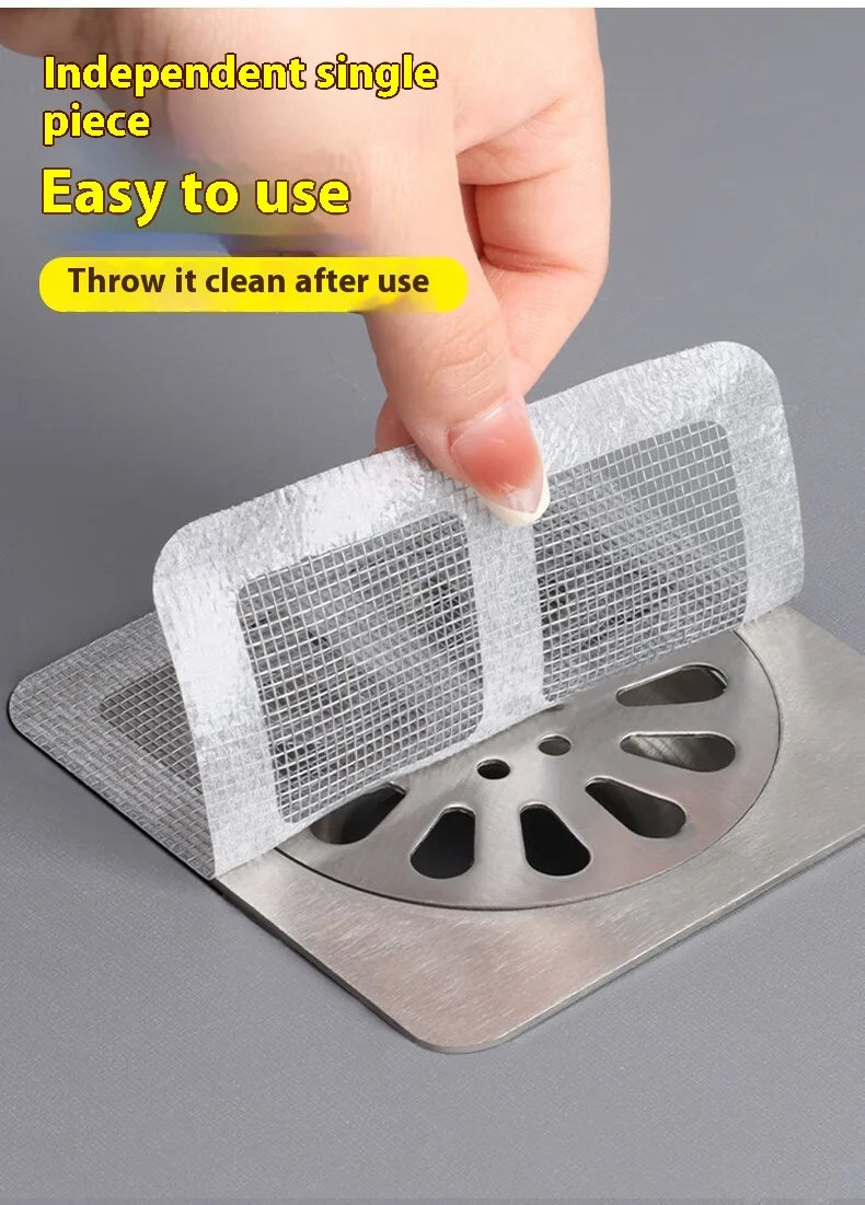 10pcs Disposable Shower Drain Hair Catcher Mesh Shower Drain Covers Floor Sink Strainer Filter Hair Stopper For Bathroom Kitchen
