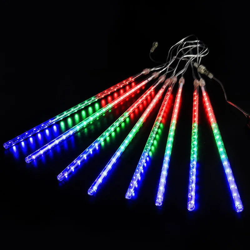 Solar Meteor Shower LED String Lights Holiday Lighting Outdoor Decor Garden Party Christmas Decorations Rain Drop Falling 2024