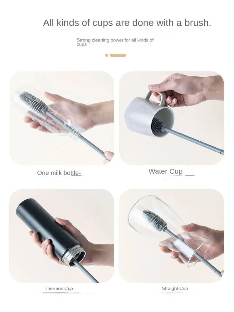 Silicone Cup Brush Cup Cleaning Brush No Dead Corners Or Gaps Plastic Brush Milk Bottle Cleaning Brush Household