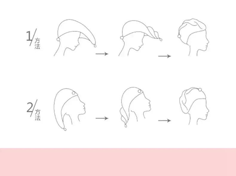 1pc Quickly Dry Hair Hat Super Absorbent Soft Bathroom Women Head Towels Girls Cute Hair Towel Hair Dry Wrap Bonnets