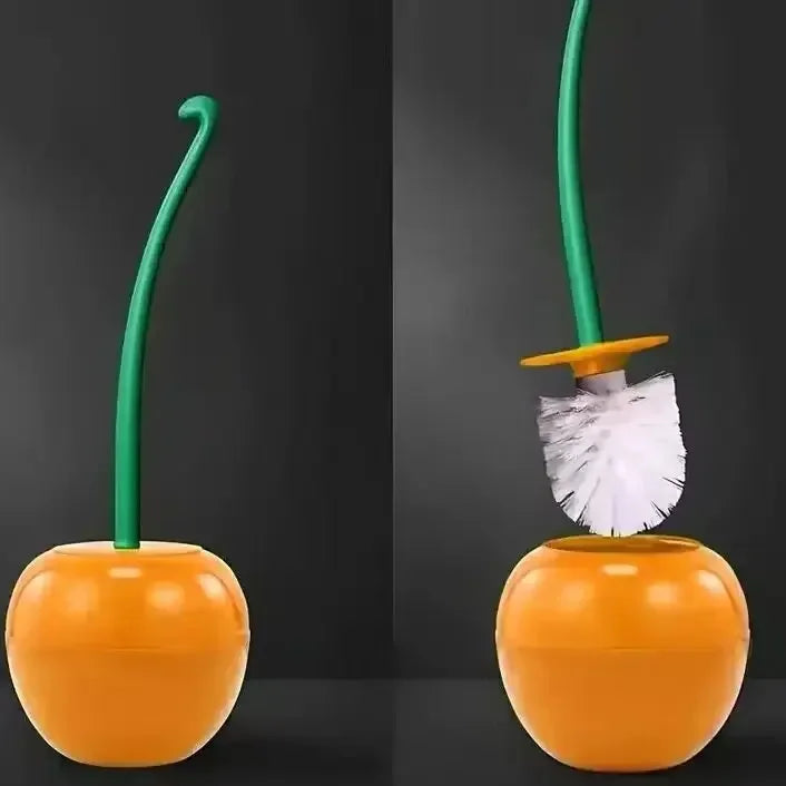 1pc Lovely Cherry Shape Lavatory Toilet Brush Red Toilet Brush Creative  Holder Set Toilet Holder Bathroom Accessories