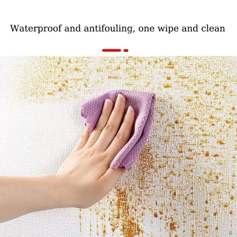 50cmx5m 3D Self-adhesive Wall Wallpaper PVC Thickening Room Flax Waterproof Wall Stickers Kitchen Art Background wall Home Decor