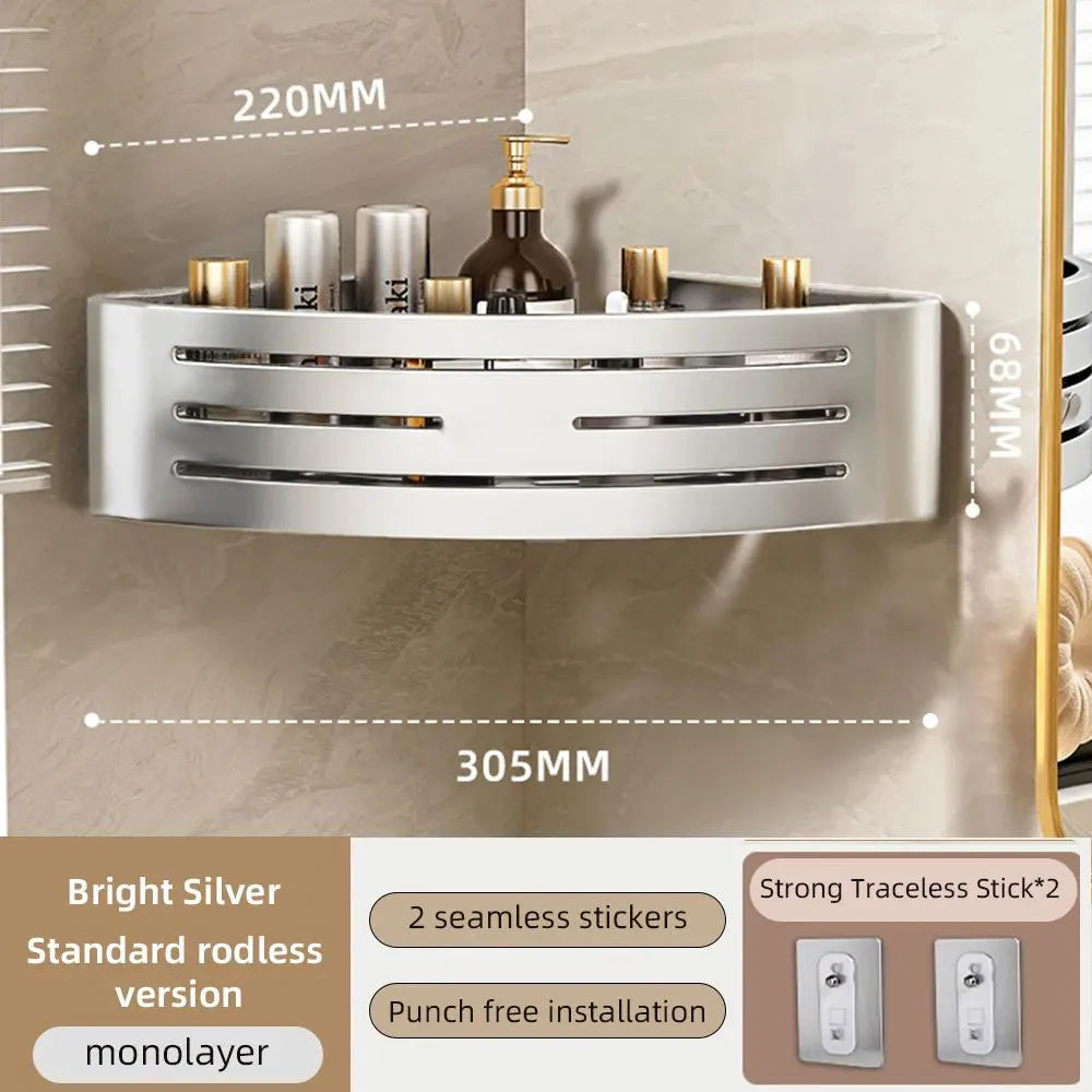 Bathroom Corner Shelf with Plastic Hook Towel Bar