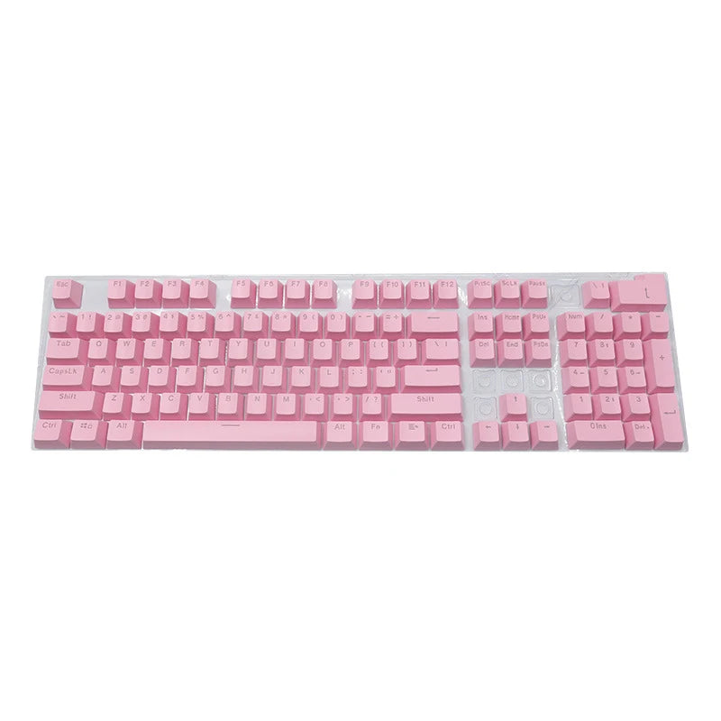 104 Pcs DIY Mechanical Keyboard Keycaps Set OEM Backlit Single Color ABS Pink White Key Cap for 61/87/104 Key Cherry MX Keycap