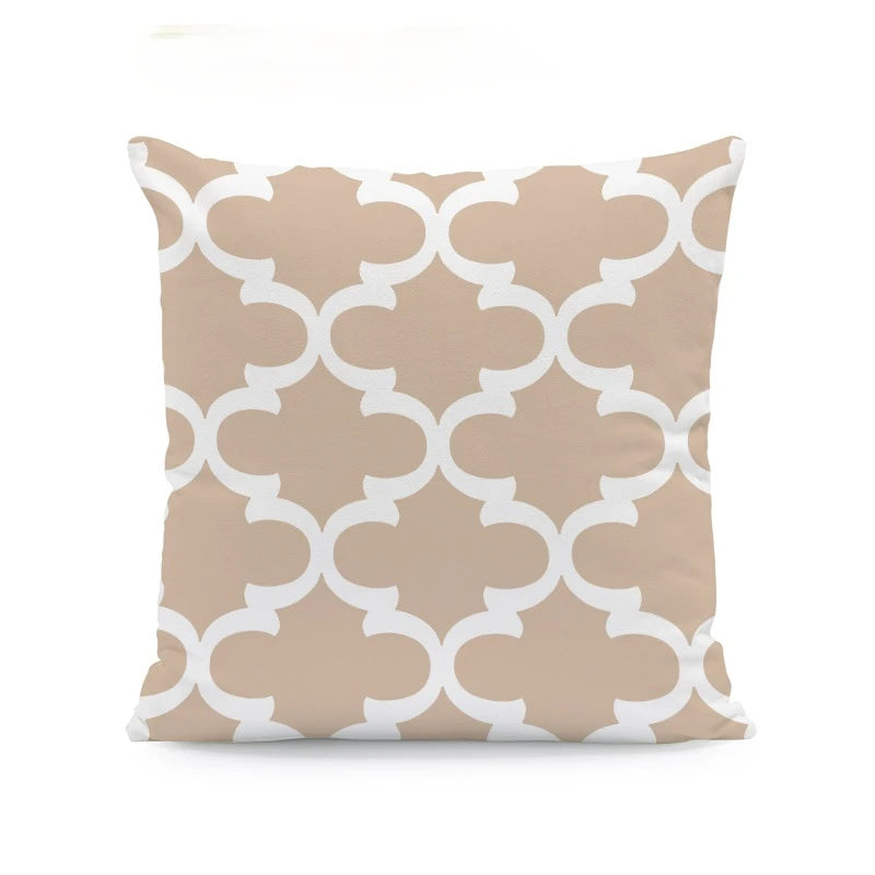 Fashion Beige Geometric Cushion Arrow Petal Lace Texture Cushion Pillow Cover 45X45cm Polyester Decor Living Room Pillowcase