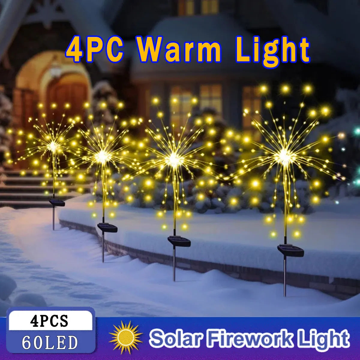 1/2/4 Pack Solar Firework Lights Outdoor Garden Solar Light 8 Lighting Mode DIY Starburst Fairy Light Holiday Decorative Lights
