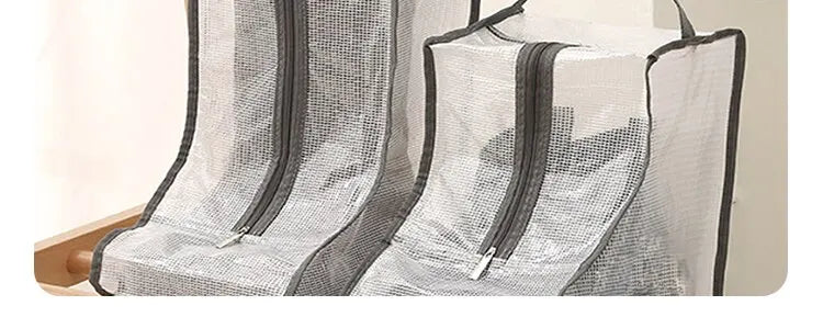 Shoes Dust Cover Mesh Transparent Shoe and Boot Storage Bag with Zipper Portable Travel Dust Organizer Protector Bag