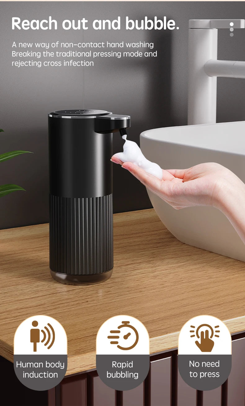 HQ Automatic Soap Dispenser bathroom accessories Automatic liquid soap dispenser 360ML TYPE-C White 4 Level Foam Soap Dispenser