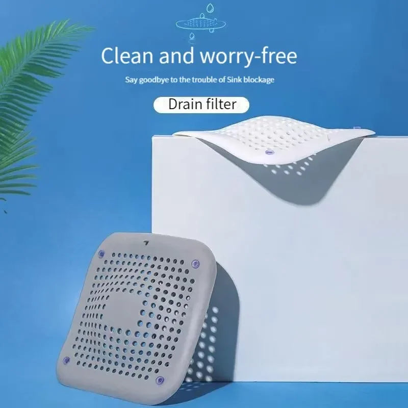 Sewer with Suction Cup, Floor Drain Mat, Kitchen, Bathroom, Anti Clogging Hair Filter