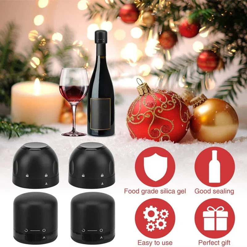 2/1PCS Vacuum Wine Bottle Stopper Reusable Bar Accessories Silicone Sealing Champagne Cork Kitchen Home Brewing & Wine Making