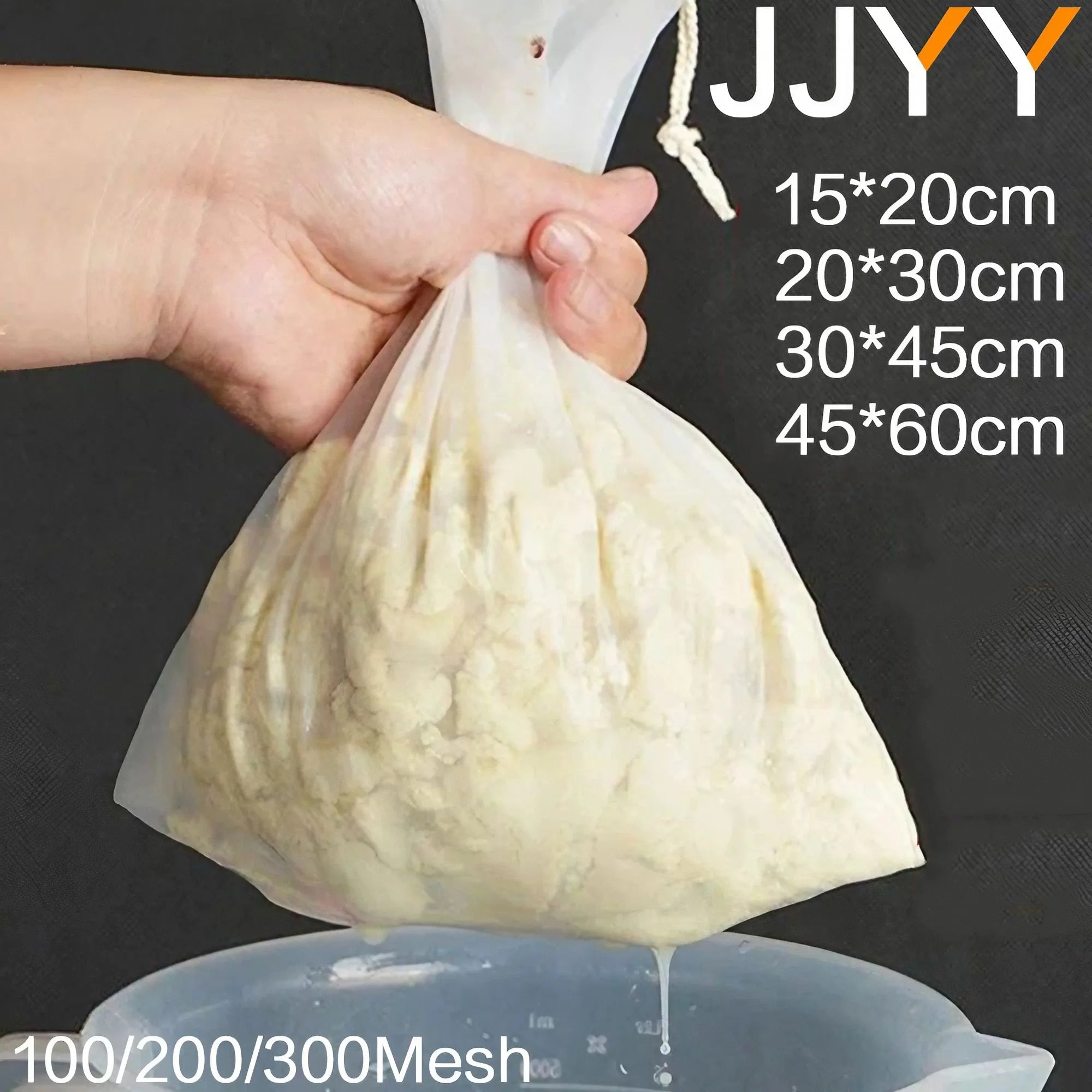JJYY 100/200/300 Mesh Nylon Filter Nut Milk Bag Net Yogurt Tea Beer Coffee Oil Food Filter Strainers Mesh Kitchen Strainer Bags
